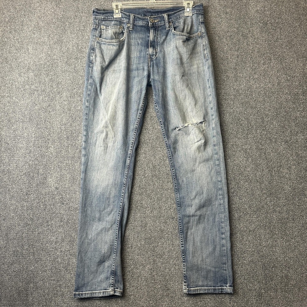 Levi's 511 Jeans 32x32 Light Wash Denim Slim Straight Distressed Casual